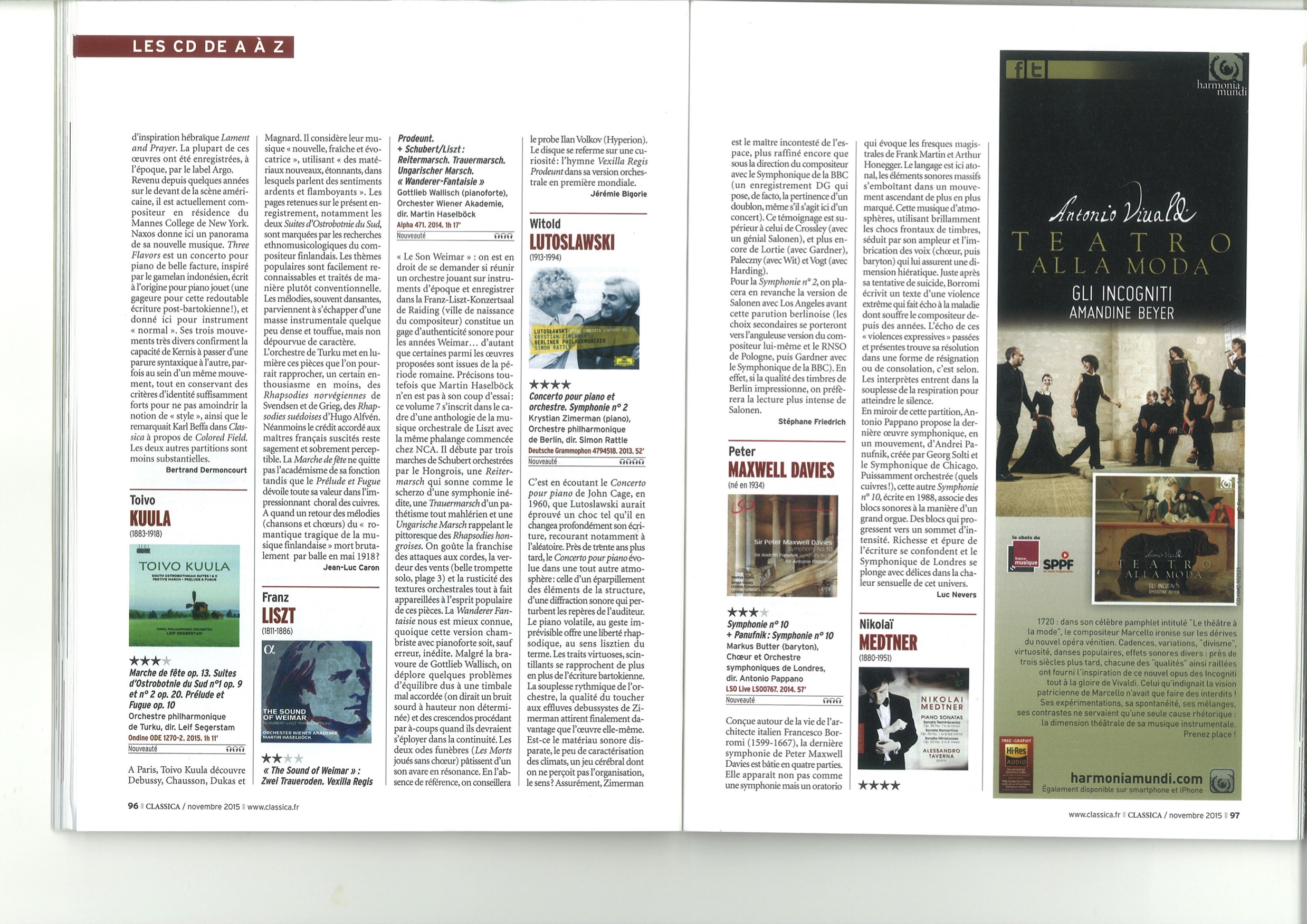 Classica Magazine Review Page 1